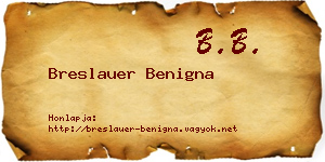 Breslauer Benigna névjegykártya